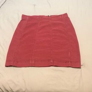 Red corduroy free people skirt